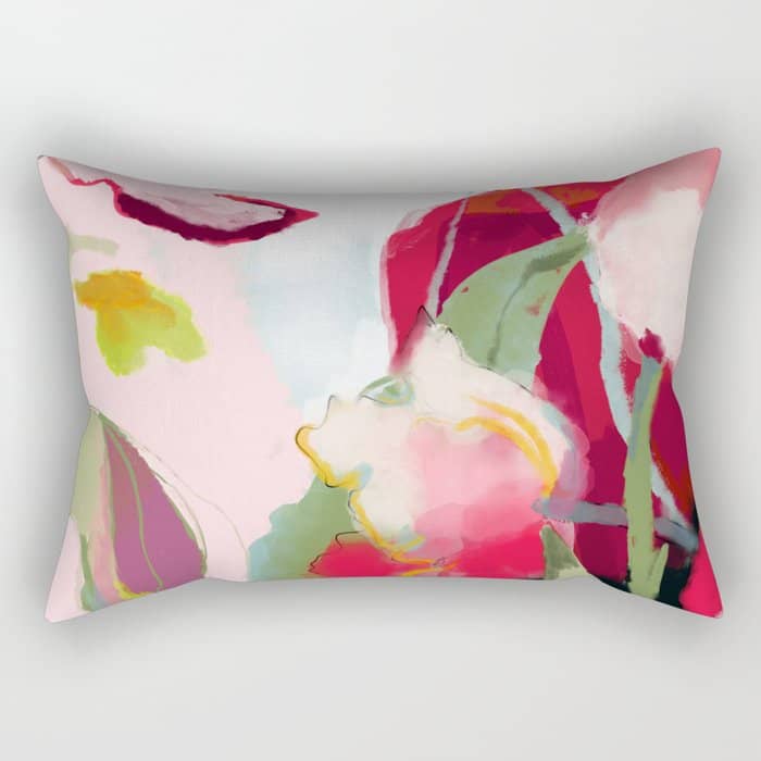 Abstract Floral Bloom Rectangular Pillow