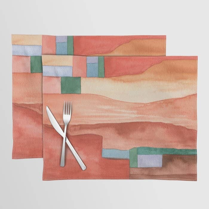 Abstract Desert Landscape Watercolor Placemat