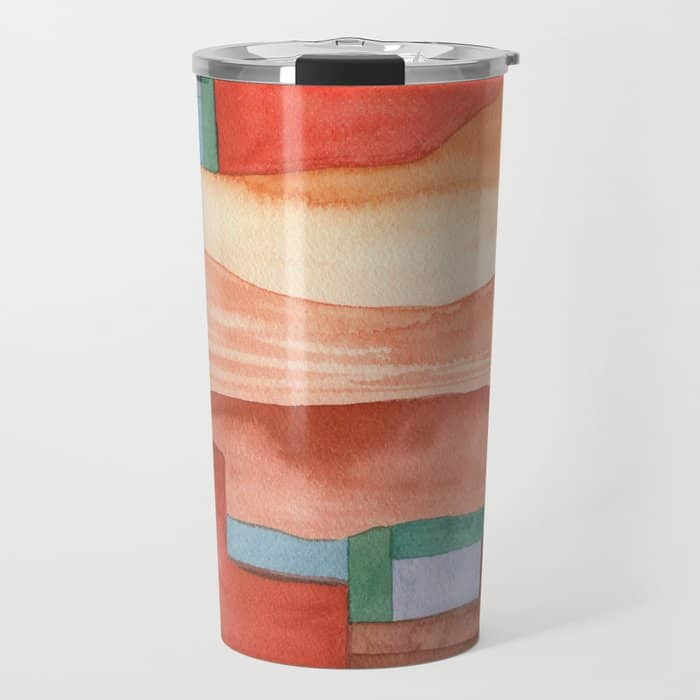 Abstract Desert Landscape Watercolor Travel Mug