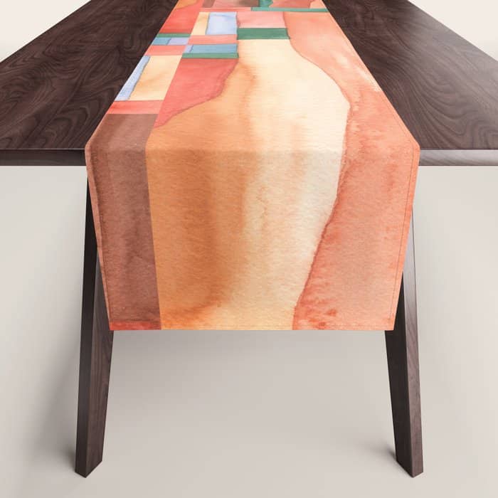 Abstract Desert Landscape Watercolor Table Runner