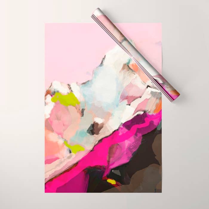Landscape Mountain Painting Abstract Wrapping Paper