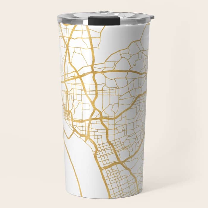 San Diego California City Street Map Art Travel Mug