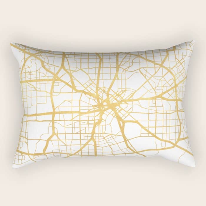 Dallas Texas City Street Map Art Rectangular Pillow