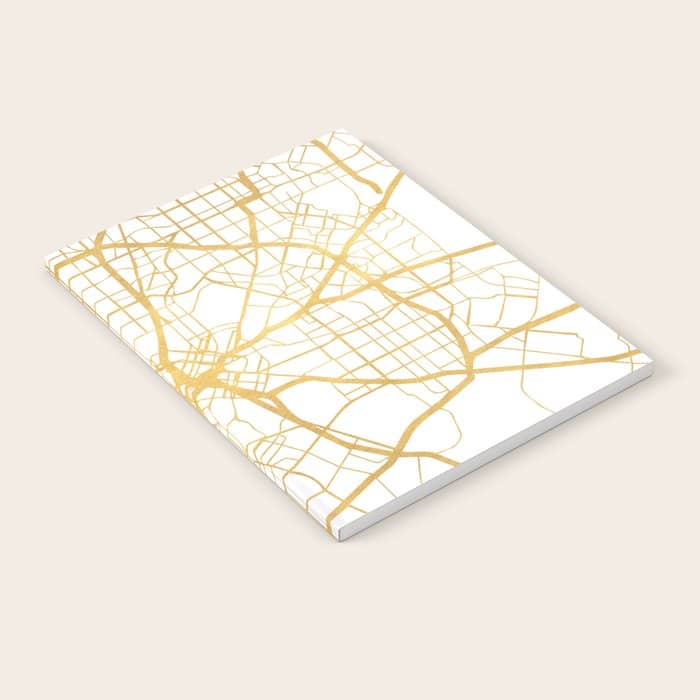 Dallas Texas City Street Map Art Notebook