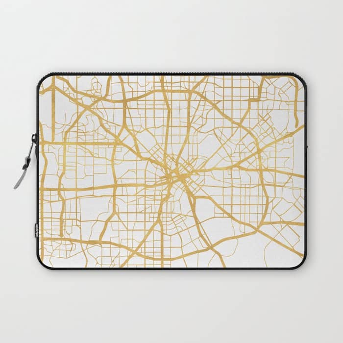 Dallas Texas City Street Map Art Laptop Sleeve