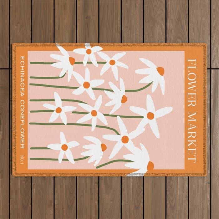 Flower Market - Echinacea #1 Outdoor Rug