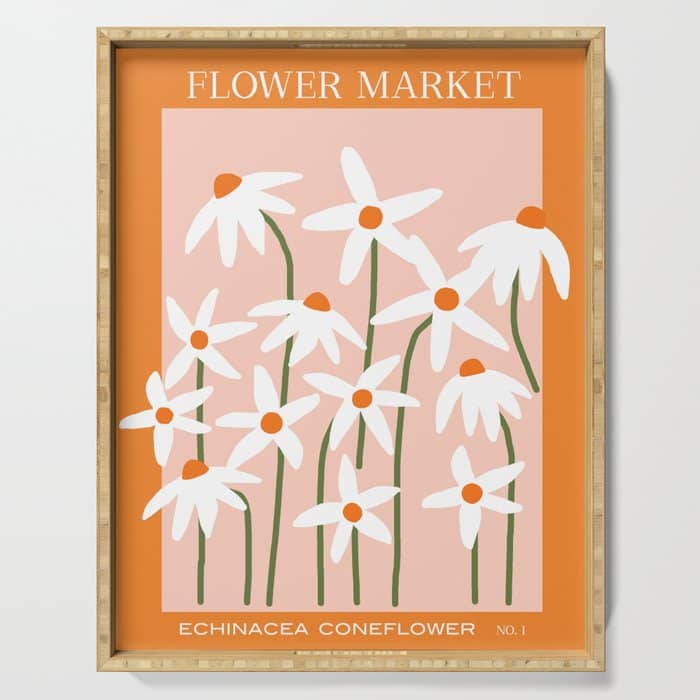 Flower Market - Echinacea #1 Serving Tray