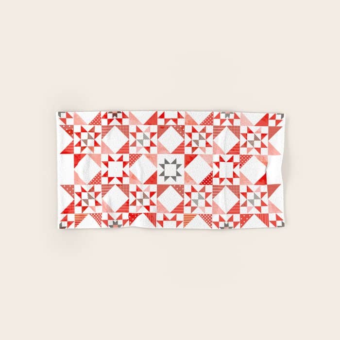 Christmas Quilt - Pattern No1 Bath Towel