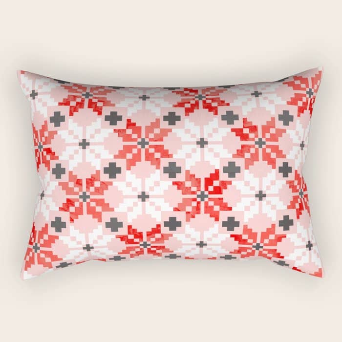 Christmas Quilt - Pattern No2 Rectangular Pillow