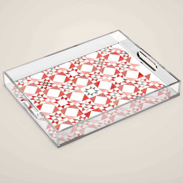 Christmas Quilt - Pattern No1 Acrylic Tray