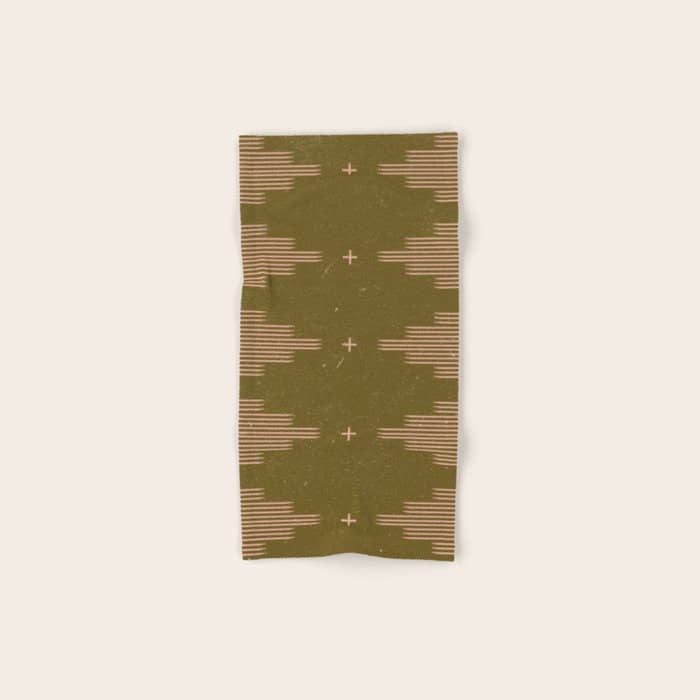 Southwestern Minimalist Retro Green & Pink Bath Towel