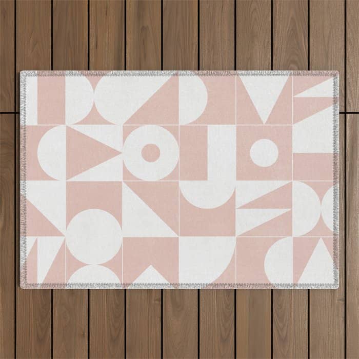 My Favorite Geometric Patterns No.11 - Pale Pink Outdoor Rug