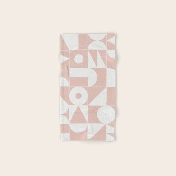 My Favorite Geometric Patterns No.11 - Pale Pink Bath Towel