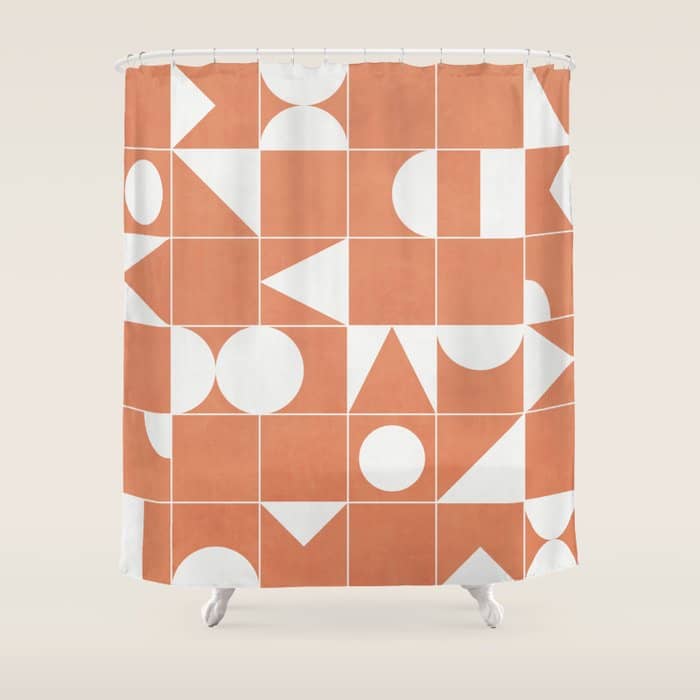 My Favorite Geometric Patterns No.14 - Coral Shower Curtain