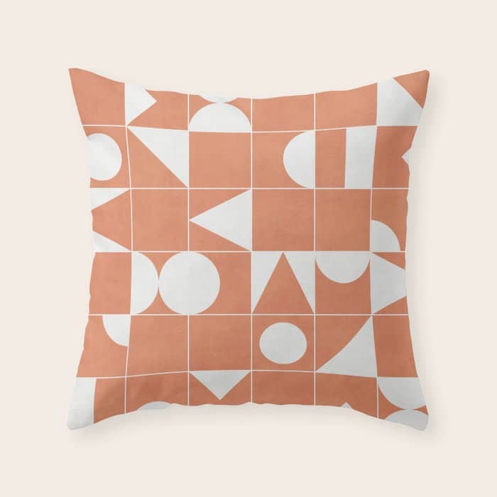 My Favorite Geometric Patterns No.14 - Coral Throw Pillow