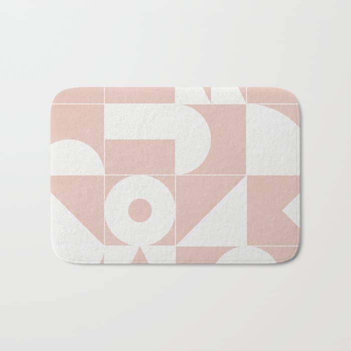 My Favorite Geometric Patterns No.11 - Pale Pink Bath Mat