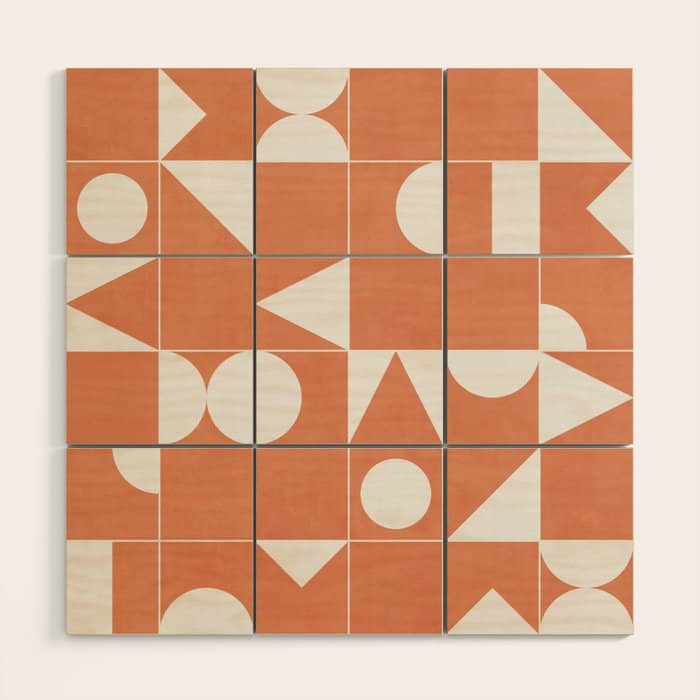 My Favorite Geometric Patterns No.14 - Coral Wood Wall Art
