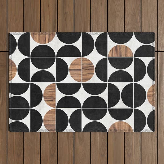 Mid-Century Modern Pattern No.1 - Concrete And Wood Outdoor Rug