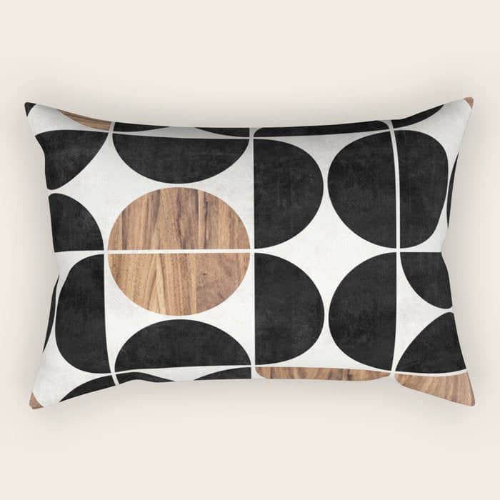 Mid-Century Modern Pattern No.1 - Concrete And Wood Rectangular Pillow