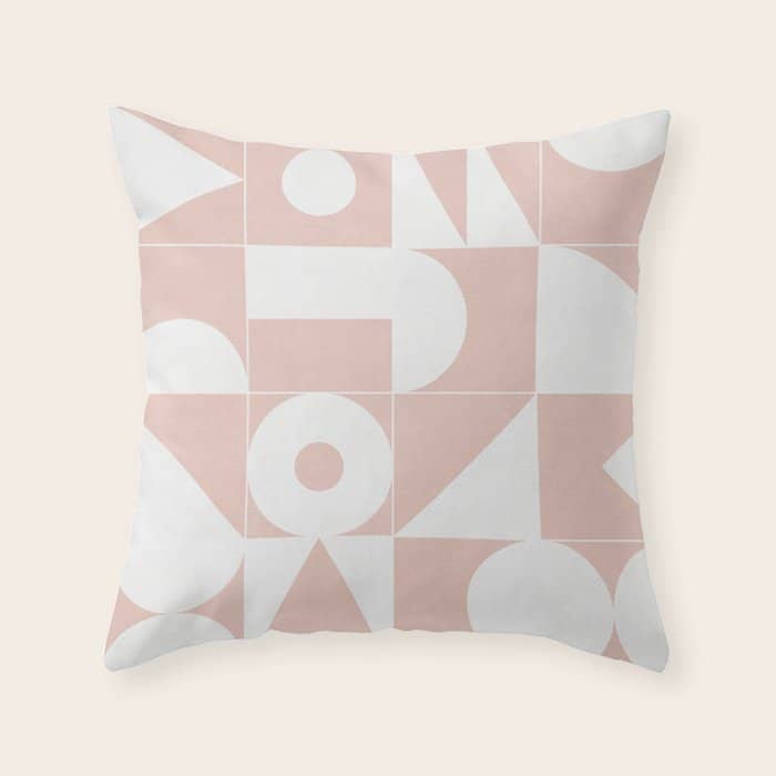 My Favorite Geometric Patterns No.11 - Pale Pink Throw Pillow