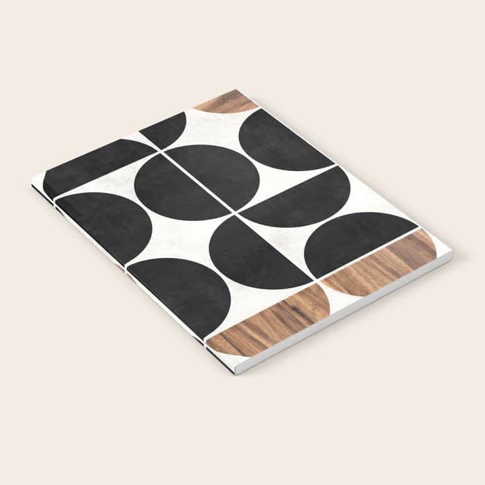 Mid-Century Modern Pattern No.1 - Concrete And Wood Notebook
