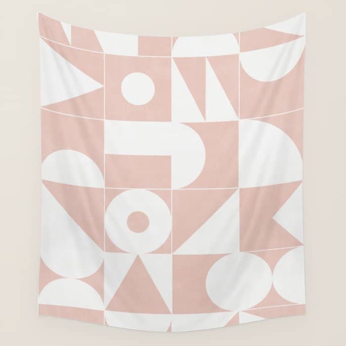 My Favorite Geometric Patterns No.11 - Pale Pink Wall Tapestry