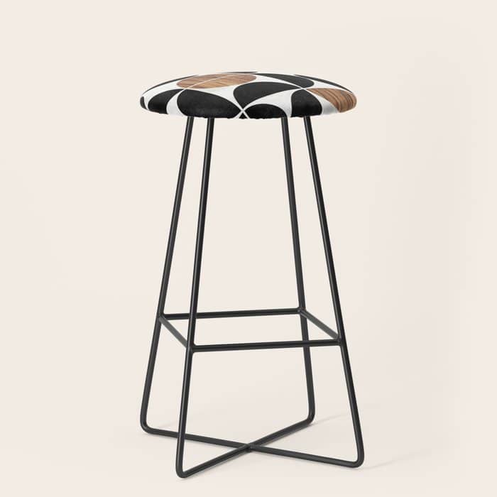 Mid-Century Modern Pattern No.1 - Concrete And Wood Stool