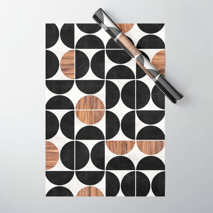 Mid-Century Modern Pattern No.1 - Concrete And Wood Wrapping Paper