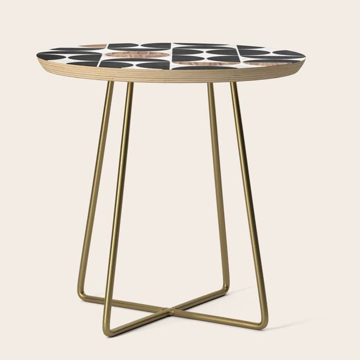 Mid-Century Modern Pattern No.1 - Concrete And Wood Side Table