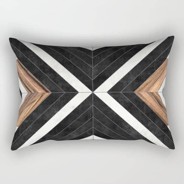 Urban Tribal Pattern No.1 - Concrete And Wood Rectangular Pillow