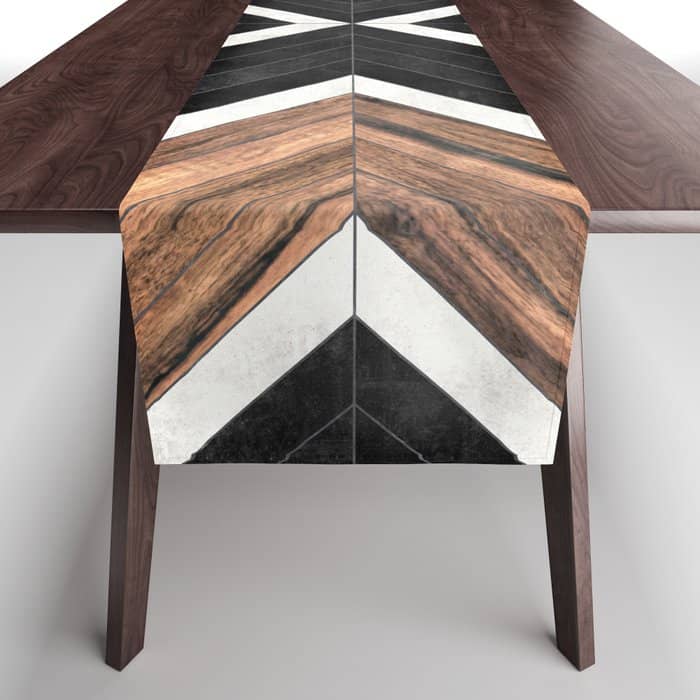 Urban Tribal Pattern No.1 - Concrete And Wood Table Runner