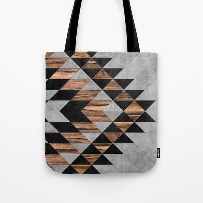 Urban Tribal Pattern No.10 - Aztec - Concrete And Wood Tote Bag