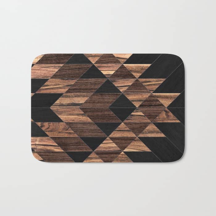 Urban Tribal Pattern No.11 - Aztec - Wood Bath Mat