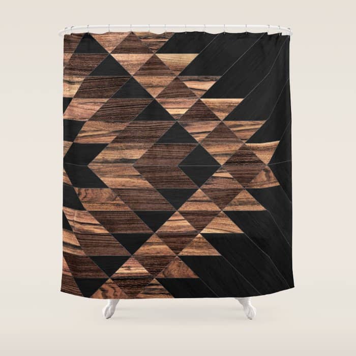 Urban Tribal Pattern No.11 - Aztec - Wood Shower Curtain