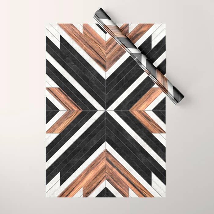 Urban Tribal Pattern No.1 - Concrete And Wood Wrapping Paper