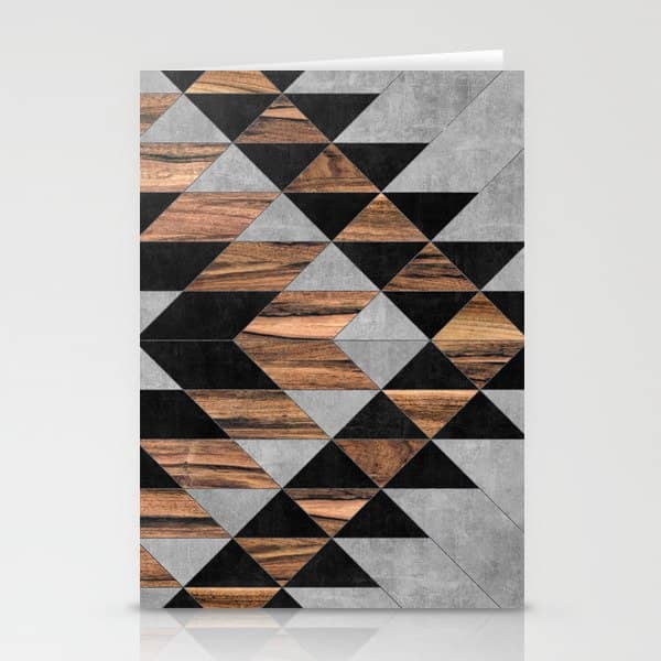 Urban Tribal Pattern No.10 - Aztec - Concrete And Wood Stationery Card