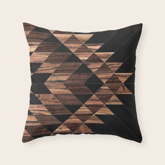 Urban Tribal Pattern No.11 - Aztec - Wood Throw Pillow