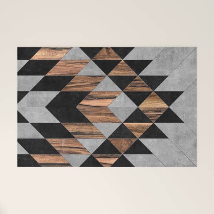 Urban Tribal Pattern No.10 - Aztec - Concrete And Wood Welcome Mat