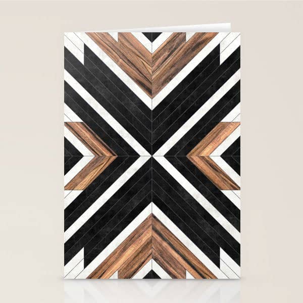 Urban Tribal Pattern No.1 - Concrete And Wood Stationery Card