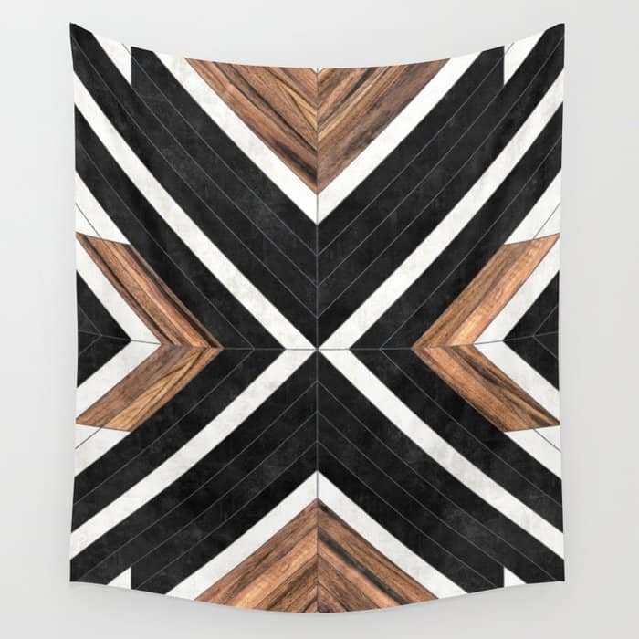 Urban Tribal Pattern No.1 - Concrete And Wood Wall Tapestry