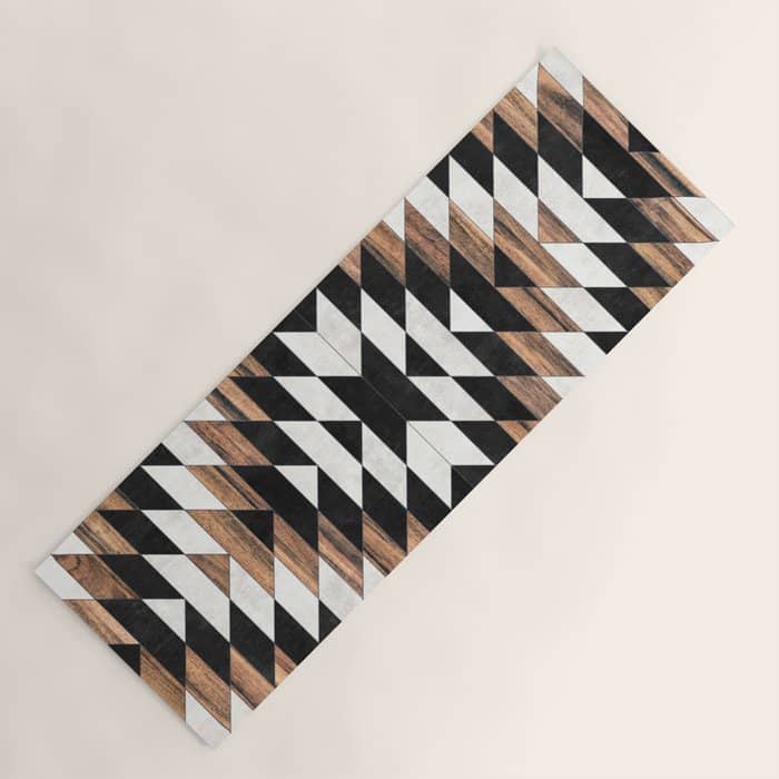 Urban Tribal Pattern No.13 - Aztec - Concrete And Wood Yoga Mat