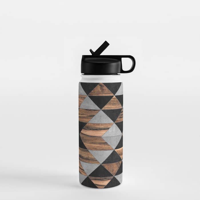 Urban Tribal Pattern No.10 - Aztec - Concrete And Wood Water Bottle