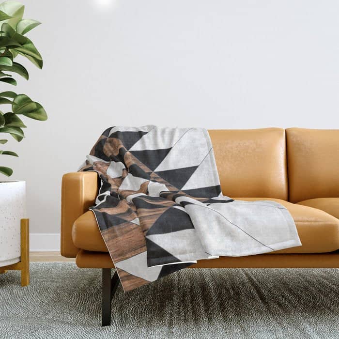 Urban Tribal Pattern No.9 - Aztec - Concrete And Wood Throw Blanket