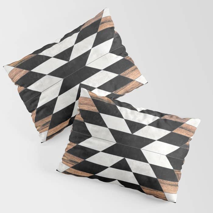 Urban Tribal Pattern No.13 - Aztec - Concrete And Wood Pillow Sham