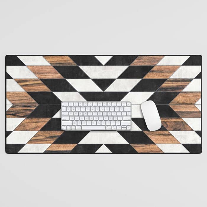 Urban Tribal Pattern No.13 - Aztec - Concrete And Wood Desk Mat