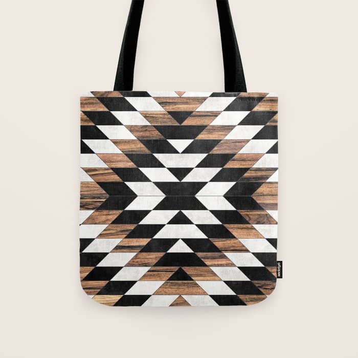 Urban Tribal Pattern No.13 - Aztec - Concrete And Wood Tote Bag