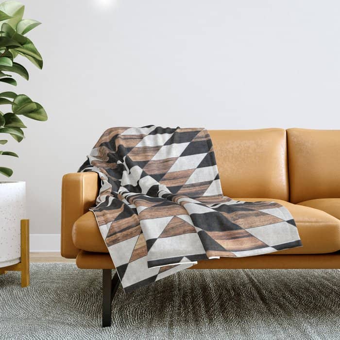 Urban Tribal Pattern No.13 - Aztec - Concrete And Wood Throw Blanket
