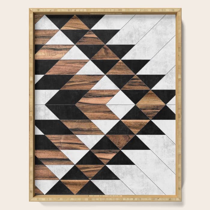 Urban Tribal Pattern No.9 - Aztec - Concrete And Wood Serving Tray