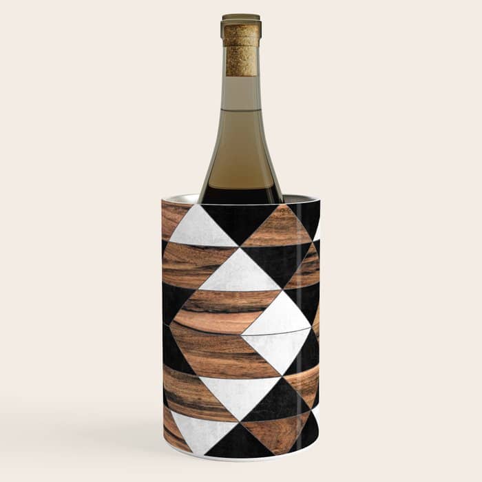 Urban Tribal Pattern No.9 - Aztec - Concrete And Wood Wine Chiller