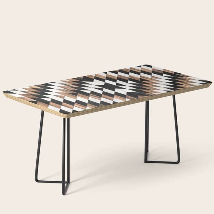 Urban Tribal Pattern No.13 - Aztec - Concrete And Wood Coffee Table